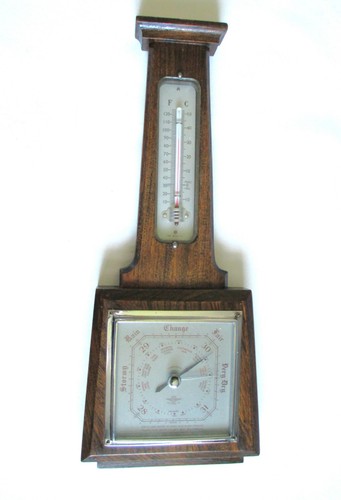 1930s 50s oak banjo - 1930s-50s, barometer